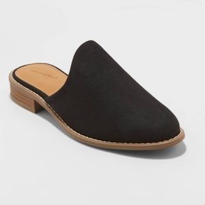 Maura Microsuede Black Mules — Universal Threads